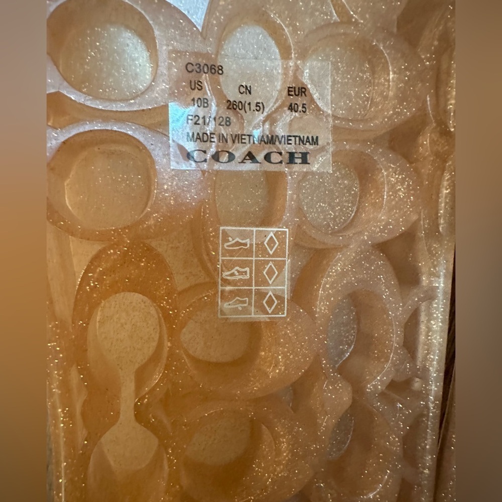 Coach Gold Glitter Jelly Sandals - Picture 6 of 6